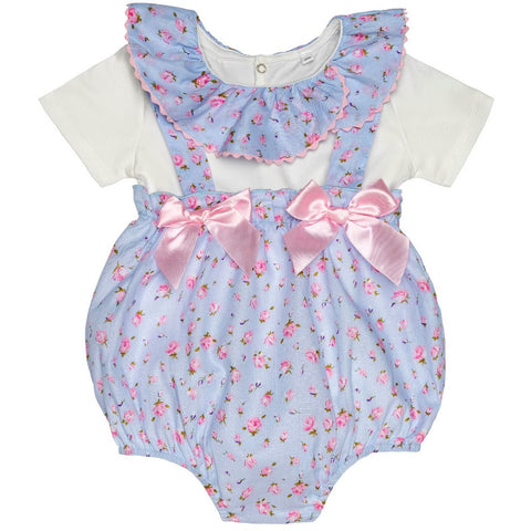 Floral dungarees & blouse set (6 months- 24 months)