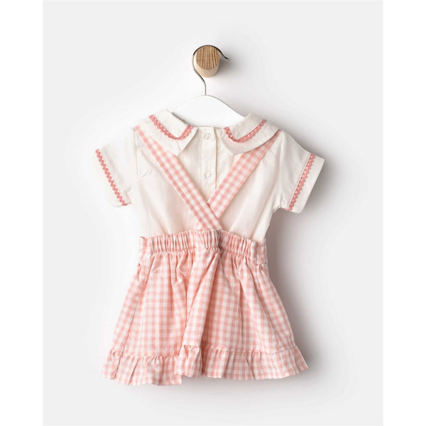 Two-Piece Pink Check Dress Set (9-24M)