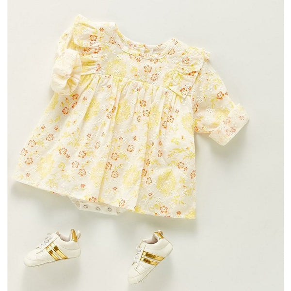 Floral print bodysuit dress (0-6months)