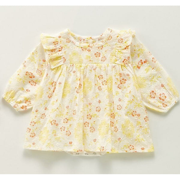 Floral print bodysuit dress (0-6months)