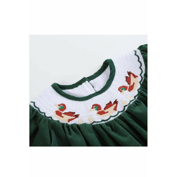 Green embroidery dress (3-6years)