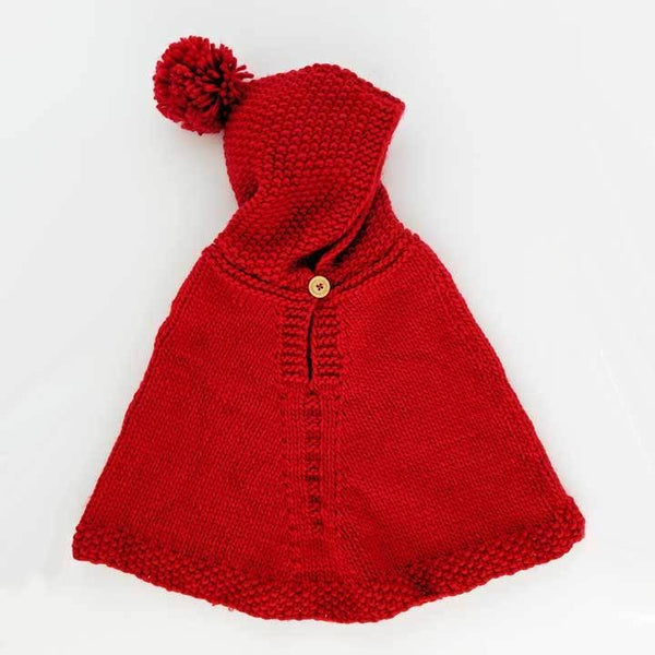 Red hooded poncho (2-4 years)