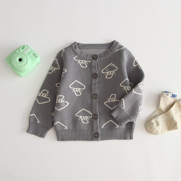 Mushroom buttoned jumper Grey (18-24months)