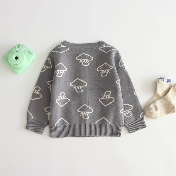 Mushroom buttoned jumper Grey (18-24months)