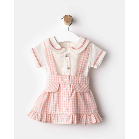Two-Piece Pink Check Dress Set (9-24M)