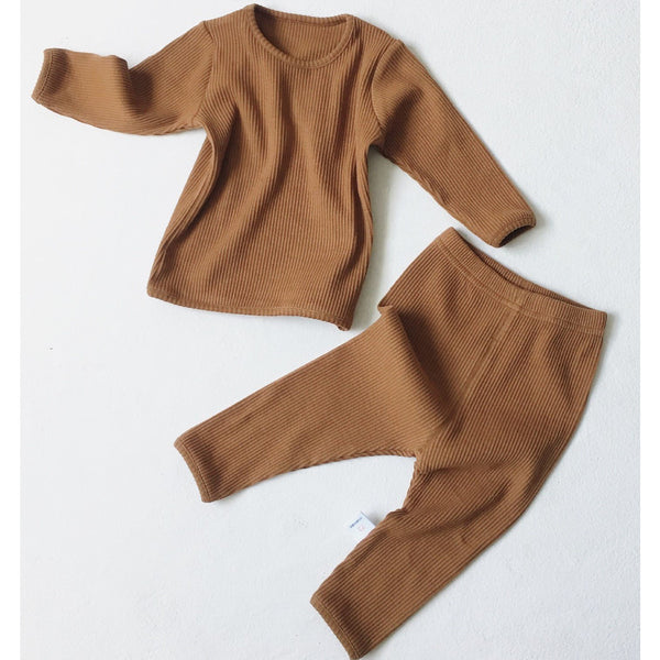 Chocolate Ribbed two piece 2-4years