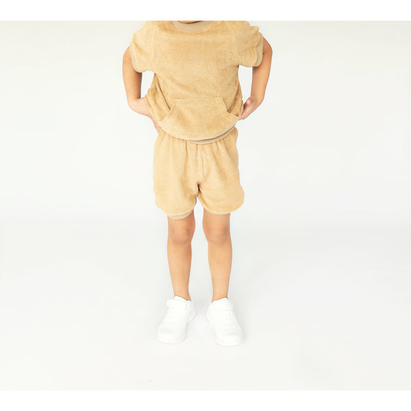 Nude Towelling Shorts Set