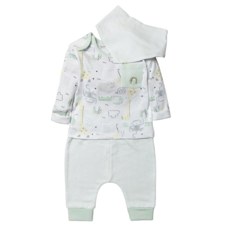 Organic cotton Top, jog pant and bib outfit (0-18 MONTHS)