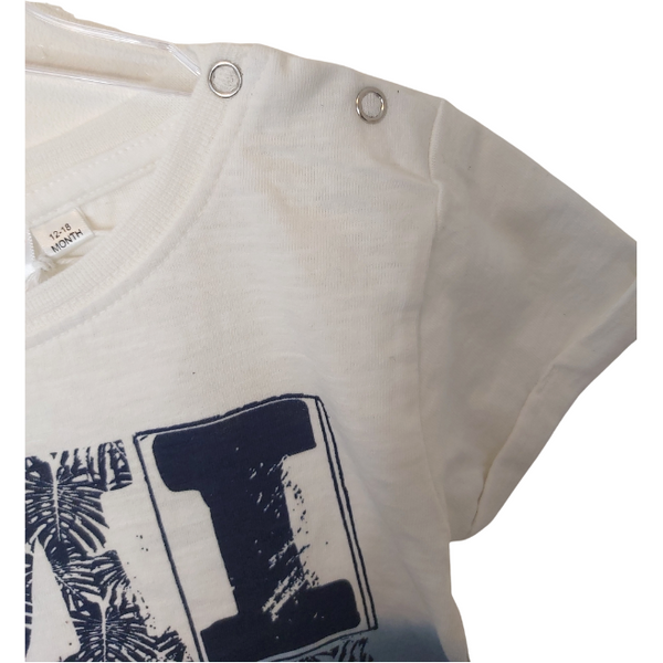 Dip dyed t-shirt with print (3-24 MONTHS)- White