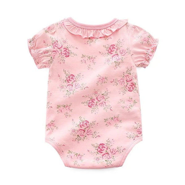 Pink floral cotton bodysuit (0- 12 months)