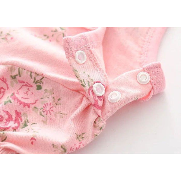 Pink floral cotton bodysuit (0- 12 months)